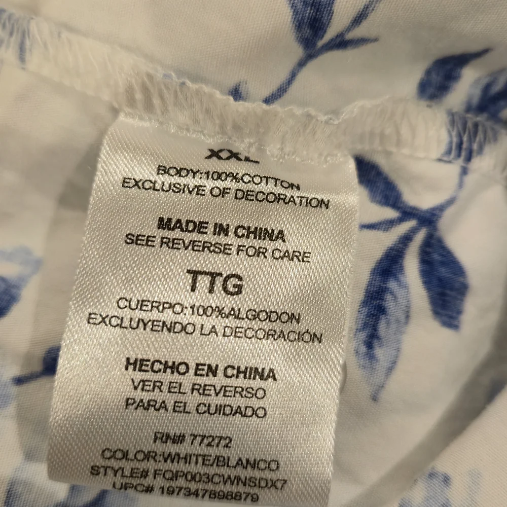 Floral Blue and White 100% Cotton Maxi Dress With Ruffle Hem - Picture 6 of 6